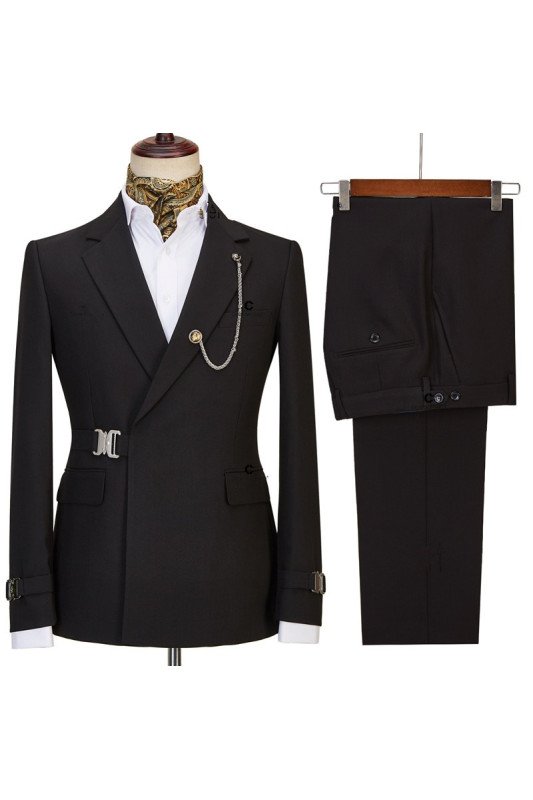 Jason Chic Black Slim Fit Notch Lapel Bespoke Prom Men Suit