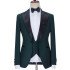 Diego Stylish Dark Green Three Piece Peaked Lapel Prom Men Suit 