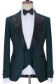 Diego Stylish Dark Green Three Piece Peaked Lapel Prom Men Suit 