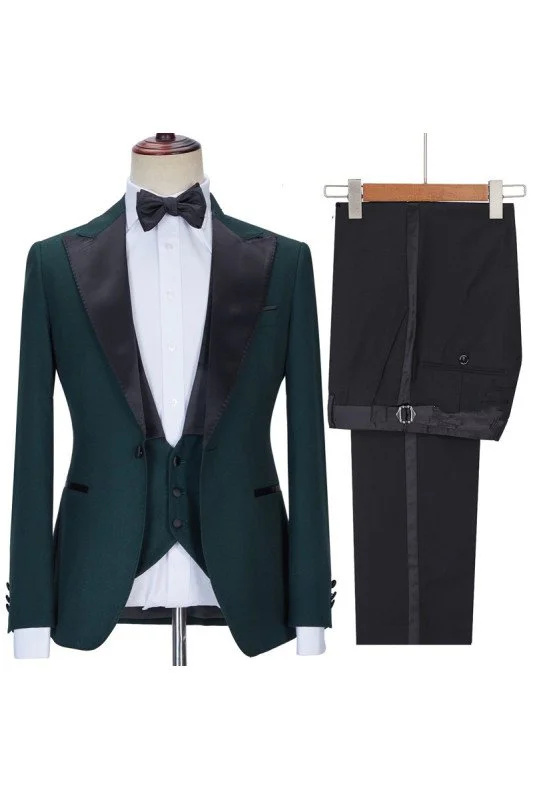 Green New Arrival Peaked Lapel Men Suits for Prom