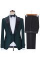 Diego Stylish Dark Green Three Piece Peaked Lapel Prom Men Suit 