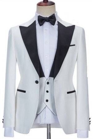 Aaron White Fashion Close Fitting Three Pieces Wedding Suit Aaron White Fashion Close Fitting Three Pieces Wedding Suit
