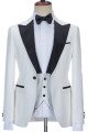 Aaron White Fashion Close Fitting Three Pieces Wedding Suit