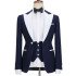 Owen Navy Blue Slim Fit Bespoke Three Pieces Prom Outfits