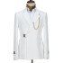 Lucas Bespoke White Best Fitted Prom Suit with Buckle