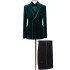 Juan Dark Green Velvet Double Breasted Shawl Lapel Wedding Suit