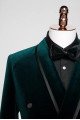 Juan Dark Green Velvet Double Breasted Shawl Lapel Wedding Suit