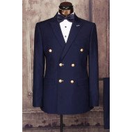 Adrian Dark Blue Double Breasted Slim Fit Formal Men Suit Adrian Dark Blue Double Breasted Slim Fit Formal Men Suit