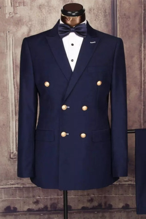 Adrian Dark Blue Double Breasted Slim Fit Formal Men Suit Adrian Dark Blue Double Breasted Slim Fit Formal Men Suit