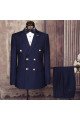 Adrian Dark Blue Double Breasted Slim Fit Formal Men Suit