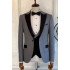 Julian Sparkly Fashion Gray Peaked Lapel Wedding Men Suit