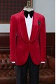 New Arrival Red Velvet Shawl Lapel Close Fitting Wedding Suit for Men