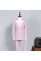 New Arrival Pink Double Breasted Chic Slim Fit Prom Suit