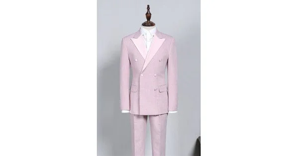 2 Pieces Newest Pink Prince Formal Bespoke Prom Suit For Wedding main image 0