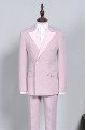 New Arrival Pink Double Breasted Chic Slim Fit Prom Suit