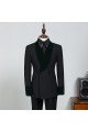 Fashion Black Double Breasted Bespoke Wedding Suit with Velvet Lapel