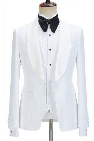 Newest White Three Pieces Classic Shawl Lapel Wedding Groom Suit Newest White Three Pieces Classic Shawl Lapel Wedding Groom Suit