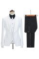 Newest White Three Pieces Classic Shawl Lapel Wedding Groom Suit