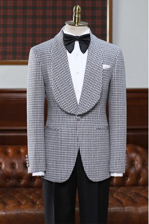 James Black Plaid Fashion One Button Shawl Lapel Men Suit James Black Plaid Fashion One Button Shawl Lapel Men Suit