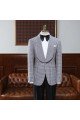 James Black Plaid Fashion One Button Shawl Lapel Men Suit