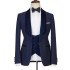 New Arrival Navy Blue Three Pieces Slim Fit Shawl Lapel Wedding Men Suit