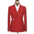 Jacob Hot Red Slim Fit Notched Lapel Prom Men Suit with Gold Buckle
