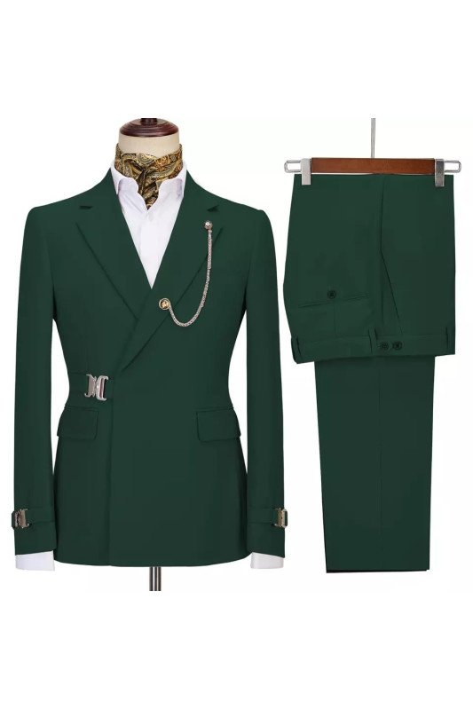 Michael Fashion Dark Green Close Fitting Prom Outfits for Boy