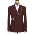 Joshua New Arrival Burgundy Notched Lapel Prom Men Suit with Buckle