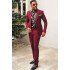 Isaiah Ruby Notched Lapel Slim Fit Chic Bespoke Men Suit for Prom