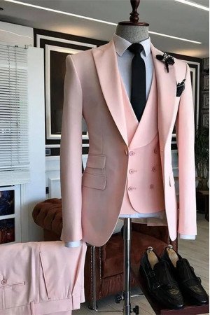Austin Chic Pink Peaked Lapel Three Pieces Close Fitting Men Suits Austin Chic Pink Peaked Lapel Three Pieces Close Fitting Men Suits