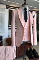 Austin Chic Pink Peaked Lapel Three Pieces Close Fitting Men Suits