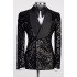 Jonathan Bling Black Sequins Double Breasted Wedding Men Suit