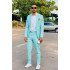 Aiden Chic Blue Notched Lapel Slim Fit Bespoke Prom Men Suits