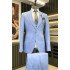 Jordan Blue Fashion Three Pieces Peaked Lapel Bespoke Men Suit