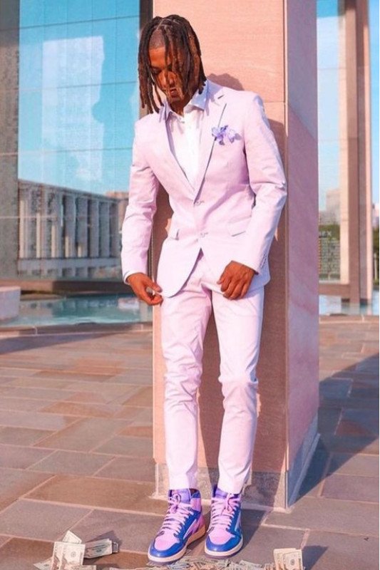 Zachary Fashion Pink Bespoke Slim Fit Two Pieces Men Suit for Prom