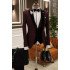 Carlos Burgundy Three Pieces Close Fitting Bespoke Men Suits