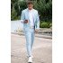 Wyatt Sky Blue Peaked Lapel Fashion One Button Prom Outfits for Boy
