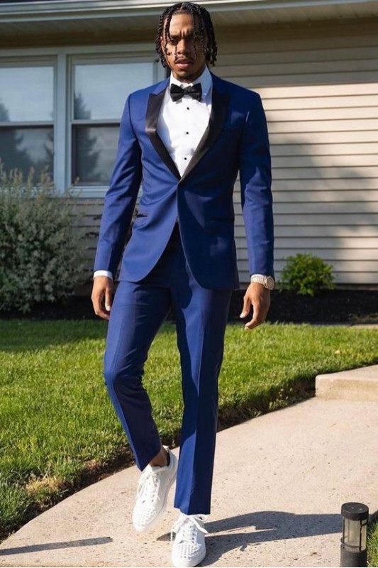 Dominic Dark Navy Close Fitting Two Pieces Men Suit for Prom