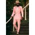 Justin Chic Pink Close Fitting Notched Lapel Prom Men Suit