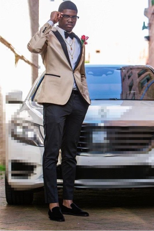 Caden Fashion Bespoke One Button Slim Fitting Prom Suit Caden Fashion Bespoke One Button Slim Fitting Prom Suit