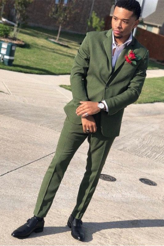 Kaden Lime Green Chic Notched Lapel Bespoke Prom Outfits for Boy