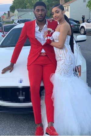 Timothy Fashion Red Notched Lapel Slim Fit Prom Men Suit Timothy Fashion Red Notched Lapel Slim Fit Prom Men Suit