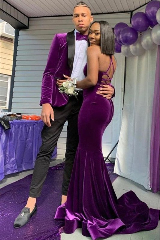 Jose Purple Velvet Shawl Lapel Bespoke Prom Men Suit