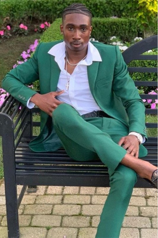 Zachary Fashion Green Notched Lapel Bespoke Prom Men Suit