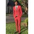 Austin Hot Red One Button Two Pieces Fashion Men Suit for Prom