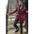 Evan New Arrival Burgundy One-Button Velvet Fashion Men Prom Suits