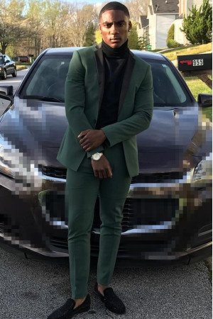 Newest Dark Green Notched Lapel Two Pieces Prom Suit for Men