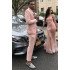 Fashion Pink Notched Lapel Two Pieces Slim Fit Prom Suit for Boy