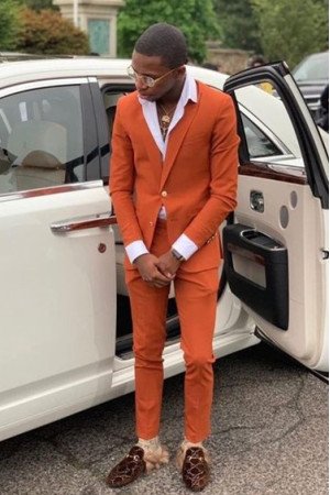 Chic New Arrival Orange Single Breasted Prom Suit for Men Chic New Arrival Orange Single Breasted Prom Suit for Men