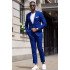 Modern Blue Notched Lapel Two Pieces Prom Suits for Men